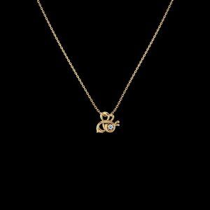 Brand New Aluxe 10k Gold and Diamond Honey Bee Necklace